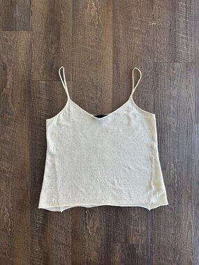 Nili Lotan Kerry Linen Tank Top in Ivory - Size XS
